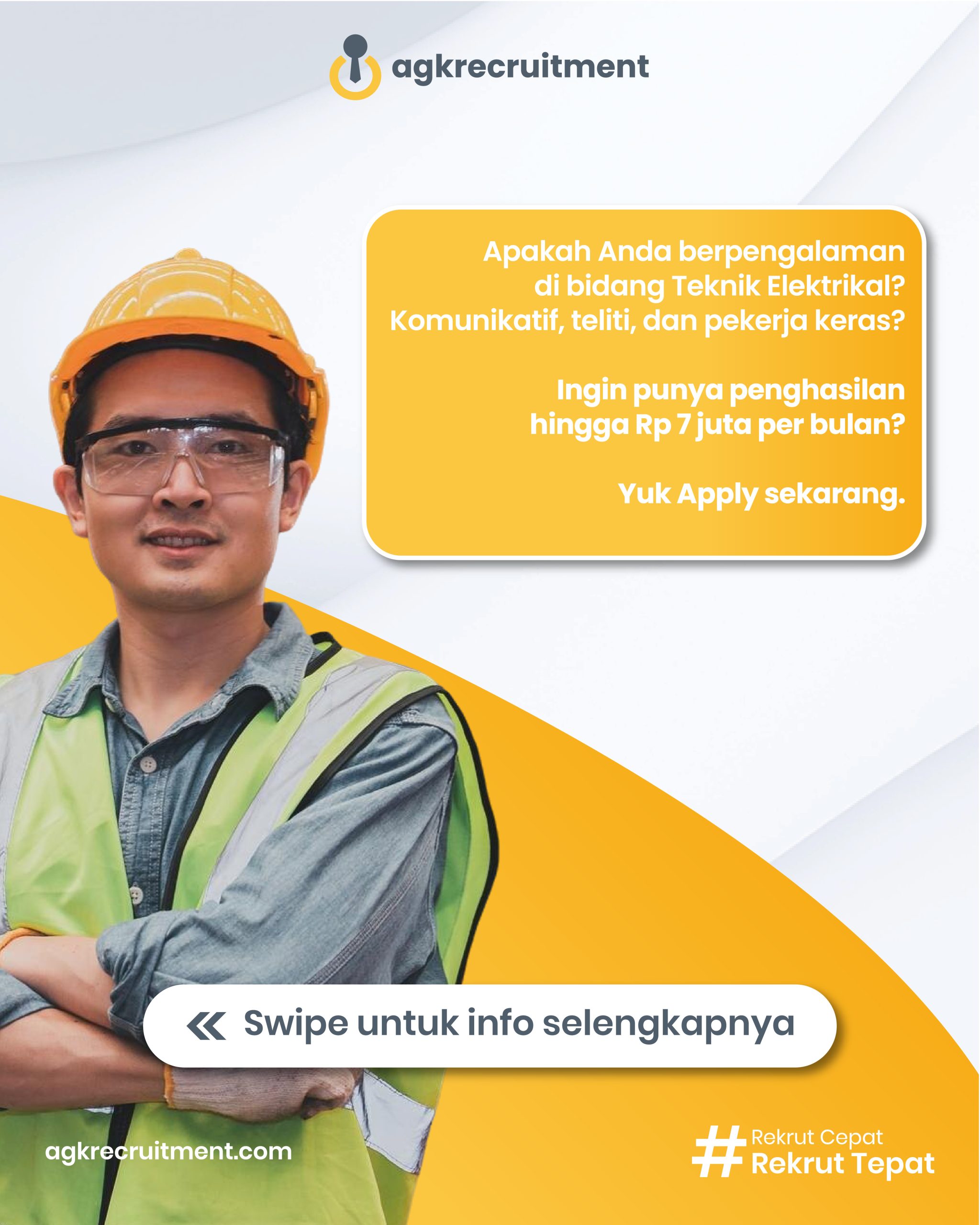 Info Loker Teknisi Elektrikal - AGK Recruitment