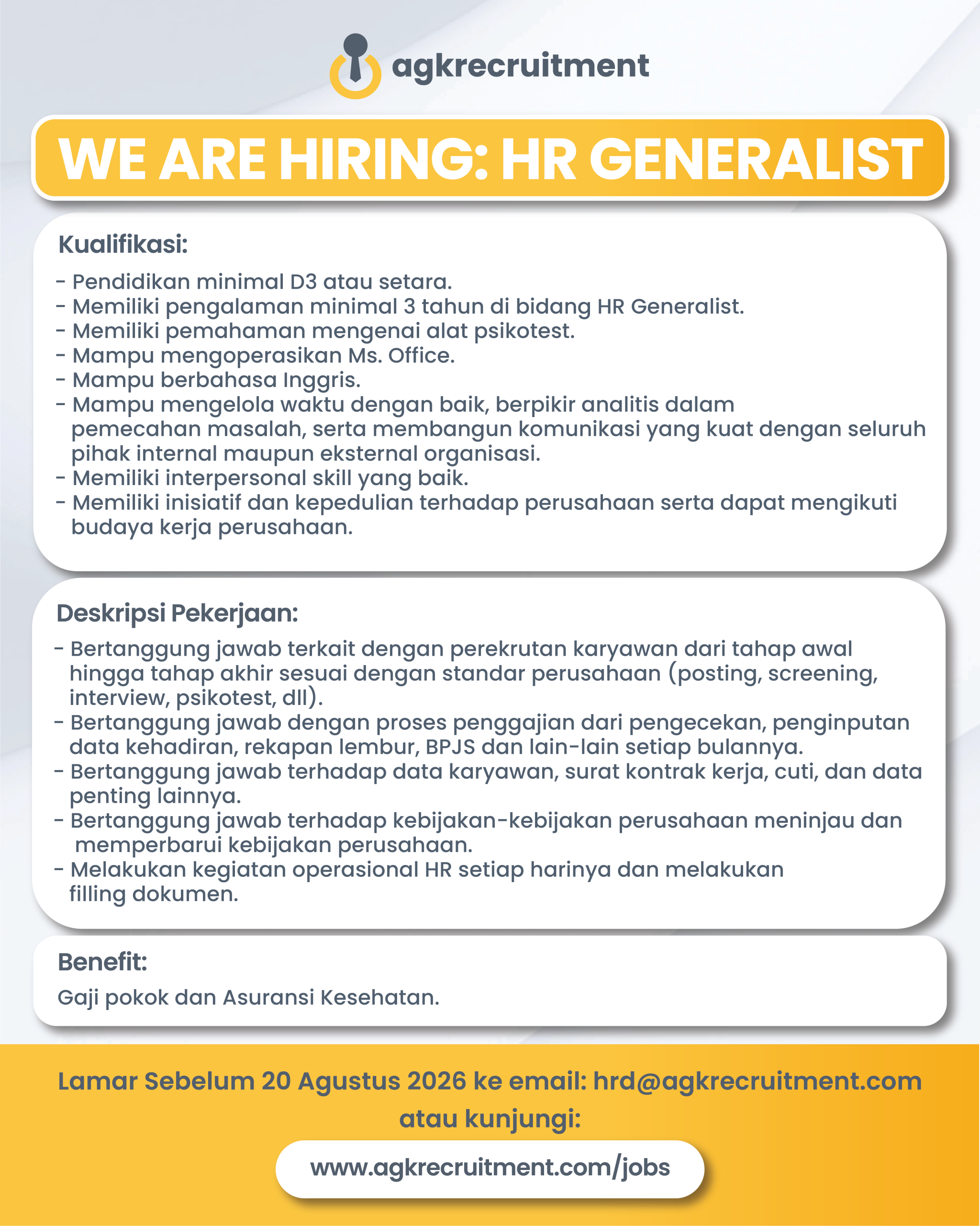 Lowongan Kerja_HR generalist